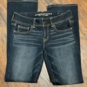 American Eagle Women Distress Jean Pant, Kick Boot Stretch, Sz: 4.